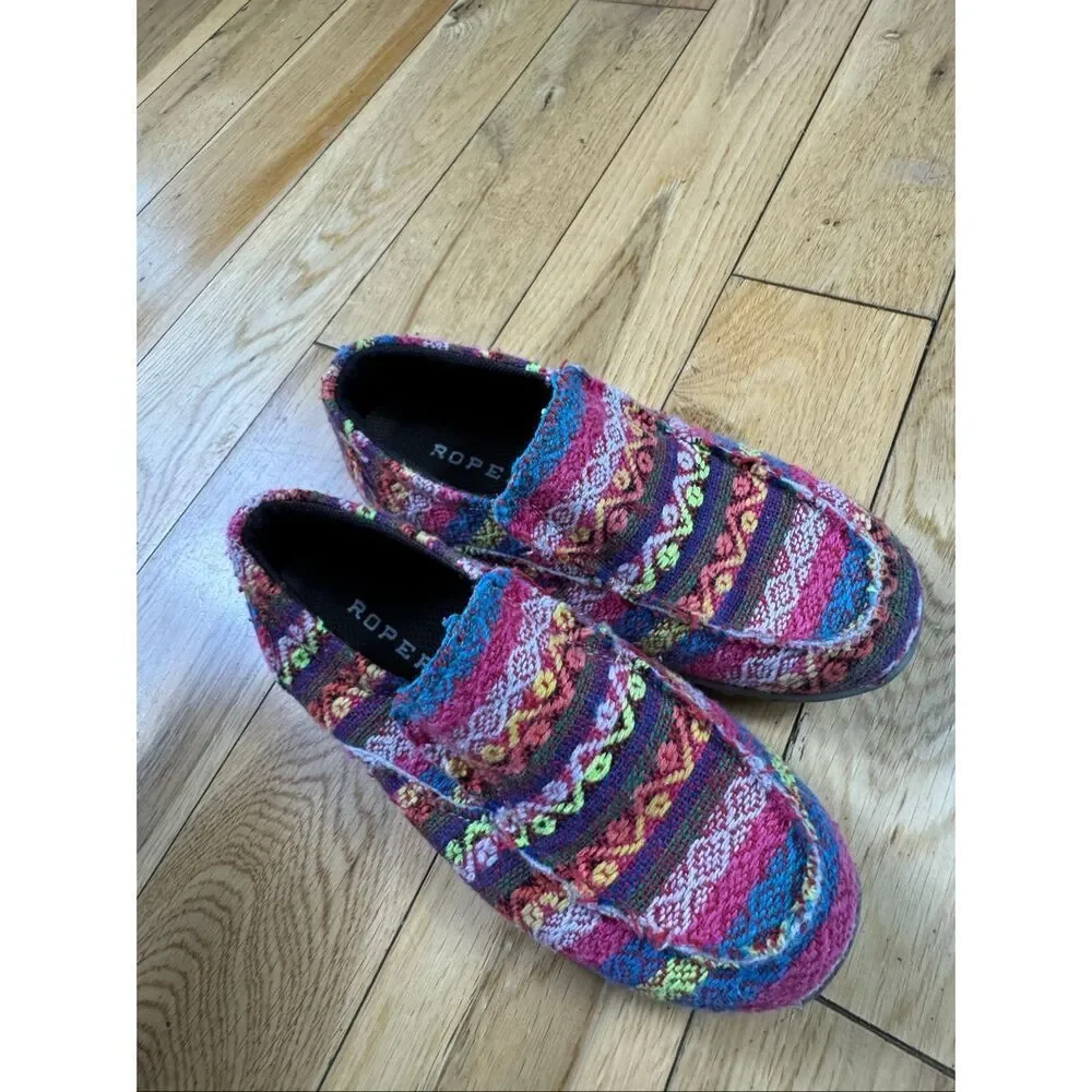 Roper Girls Wovenslip Loafers Shoes Size 1